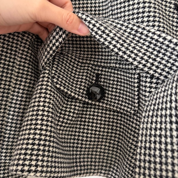 MaxMara Weekend Clueless Wool Blazer Jacket Skirt Set Size 8 Houndstooth Belted - Picture 3 of 16